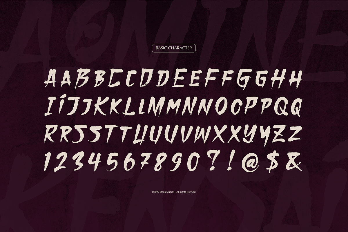 Aomine Kensai | Japanese Solid Brush, a Handwritten Font by Denustudios (Photo 10 of 12)