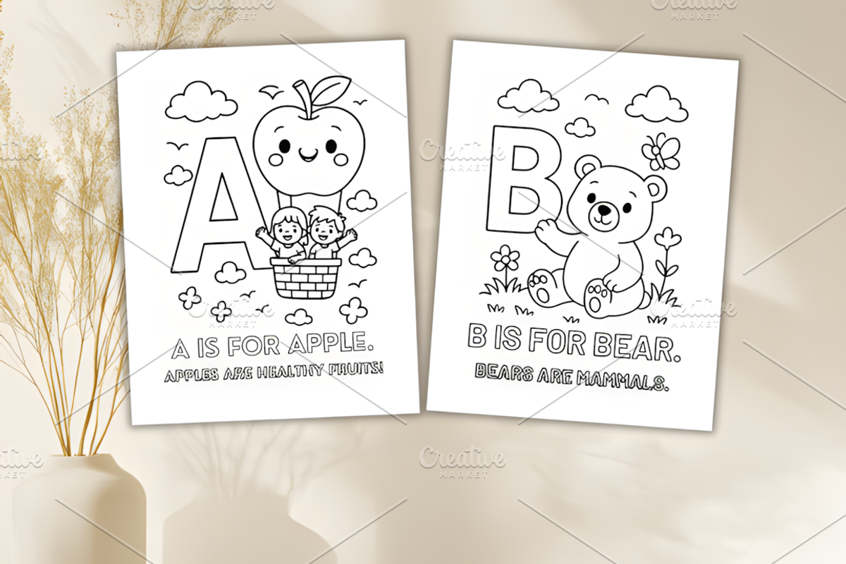 Alphabet Coloring Pages a-Z | ABC An, a Decorative Illustration by Design Station (Photo 1 of 4)