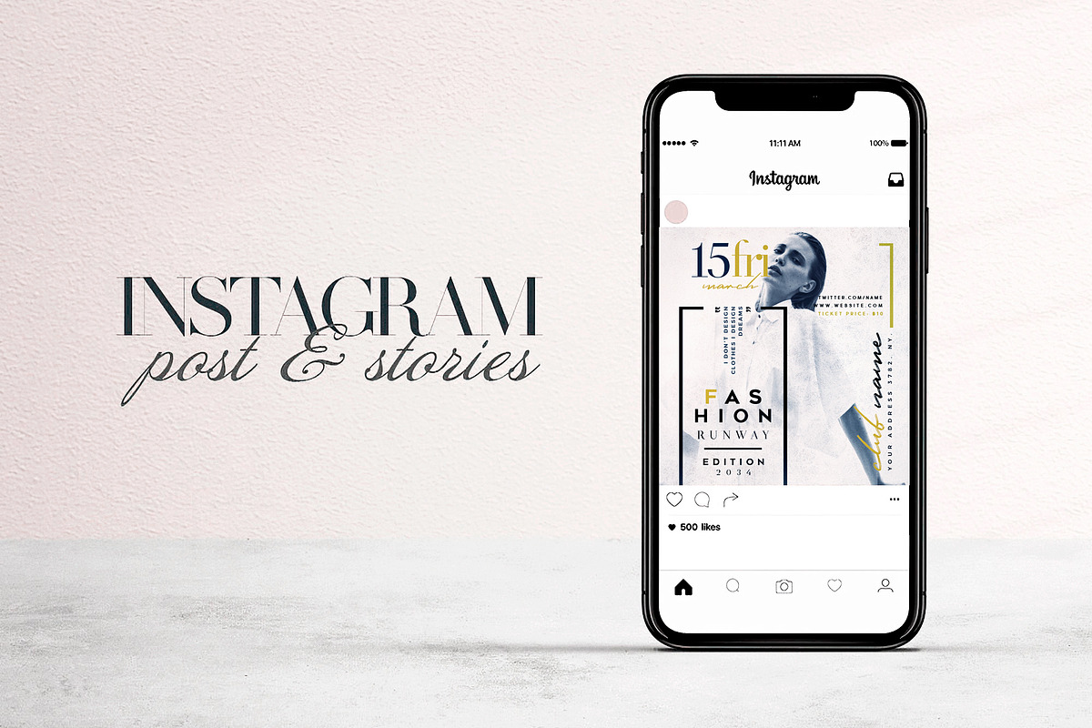 Fashion Runway Social Media Pack, a Social Media Template by Touringxx Creative Studio (Photo 2 of 8)