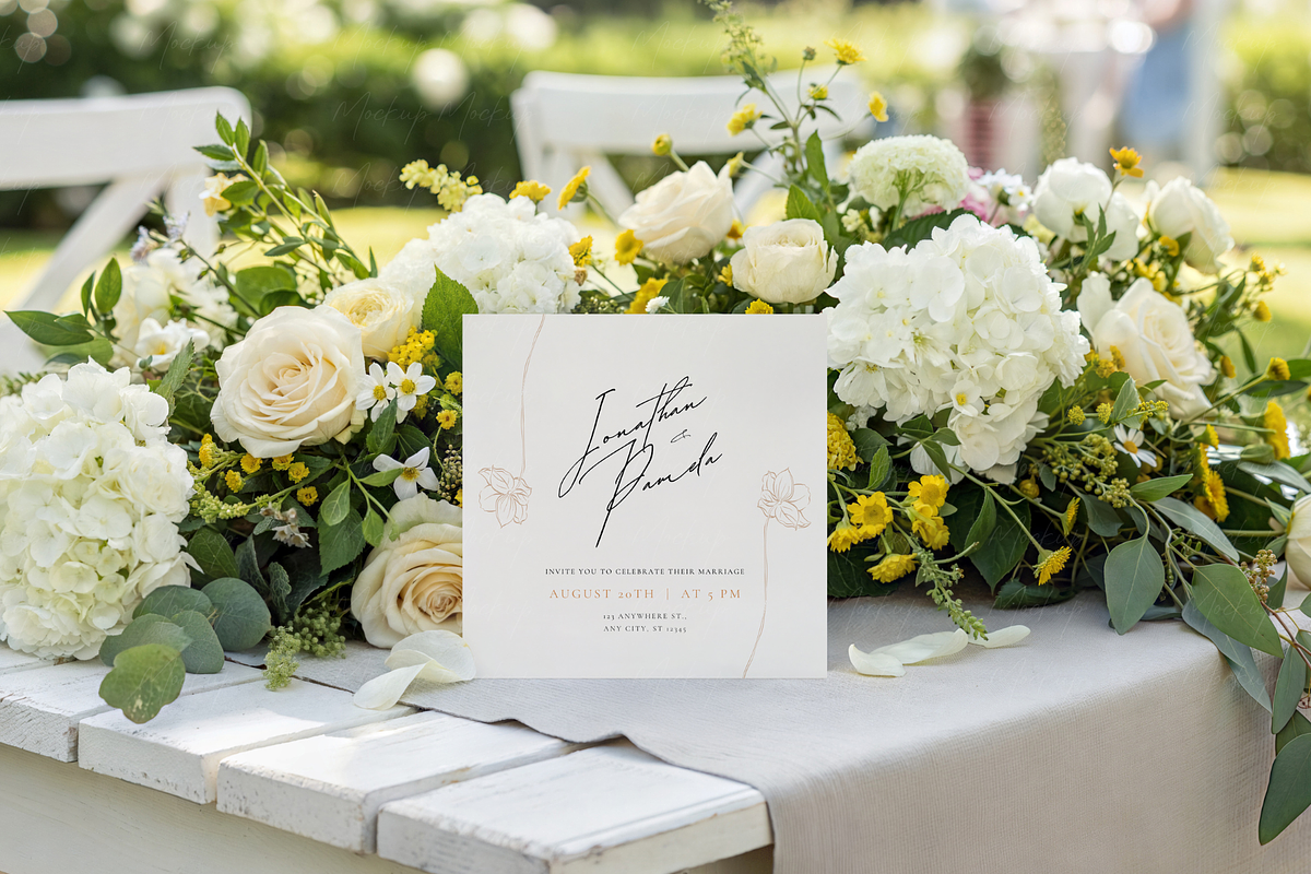 Square Card Mockup Garden Floral, a Product Mockup by TatiMockup (Photo 4 of 5)