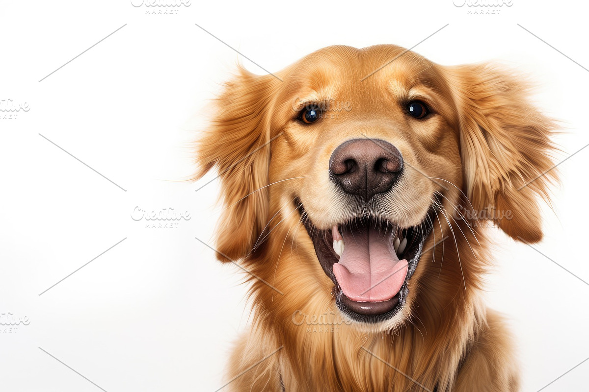 Joyful Golden Retriever Radiates Happiness in Artistic Style Gen, an Animal Illustration by José Manuel Gelpi