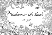 Coral Reef Monochrome, a Decorative Illustration by Valentyna Smordova (Thumbnail 2 of 5)
