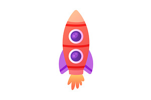 Rocket As Spacecraft Flying In