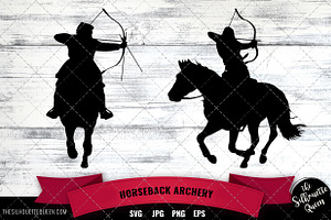 Horseback Archery Silhouette Vector