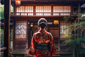 Japanese Woman Kimono House