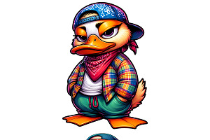 Cholo Duck Clipart Set