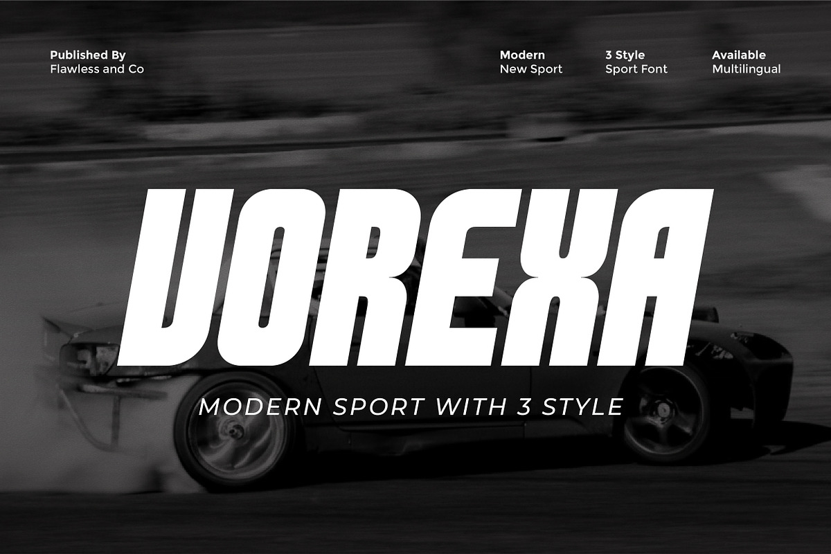 Vorexa - Modern Sport Font, a Sans Serif Font by Flawless And Co (Photo 1 of 10)
