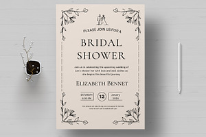 Bridal Shower Invitations Template, a Stationery Template by MightyDesign