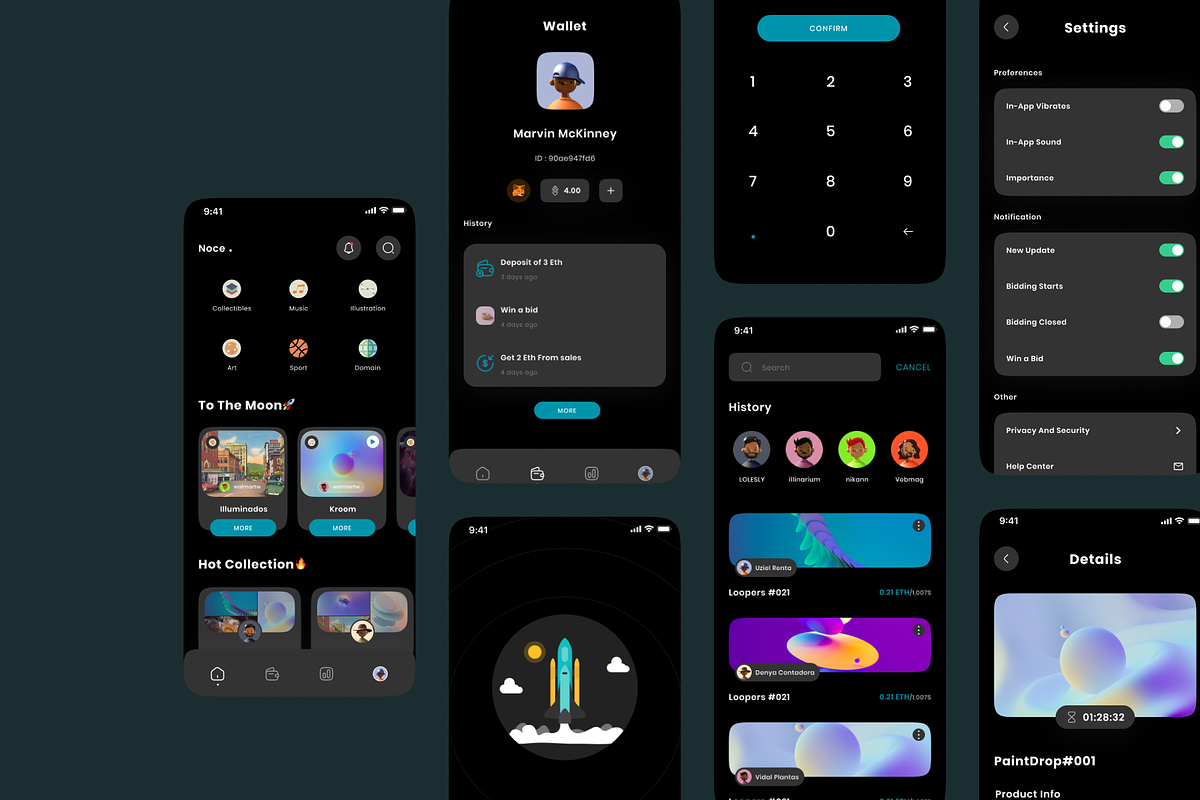 Noce - Nft App, an UI Kit Template by Agensip Design Agency (Photo 8 of 10)