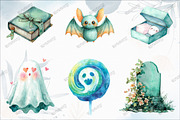 Pastel Mint Halloween Clipart, a Graphic by designcity5 (Thumbnail 2 of 5)
