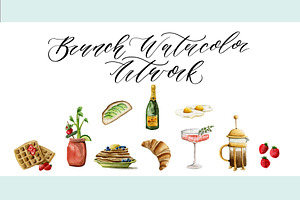 Brunch Watercolor Art