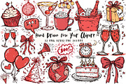 Hand Drawn New Year Clipart, an Illustration by OK Design (Thumbnail 1 of 6)