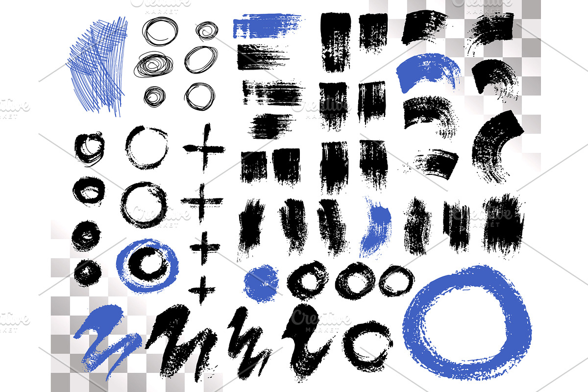 Vector Set of brush acrylic strokes, an Object Graphic by Wittmann