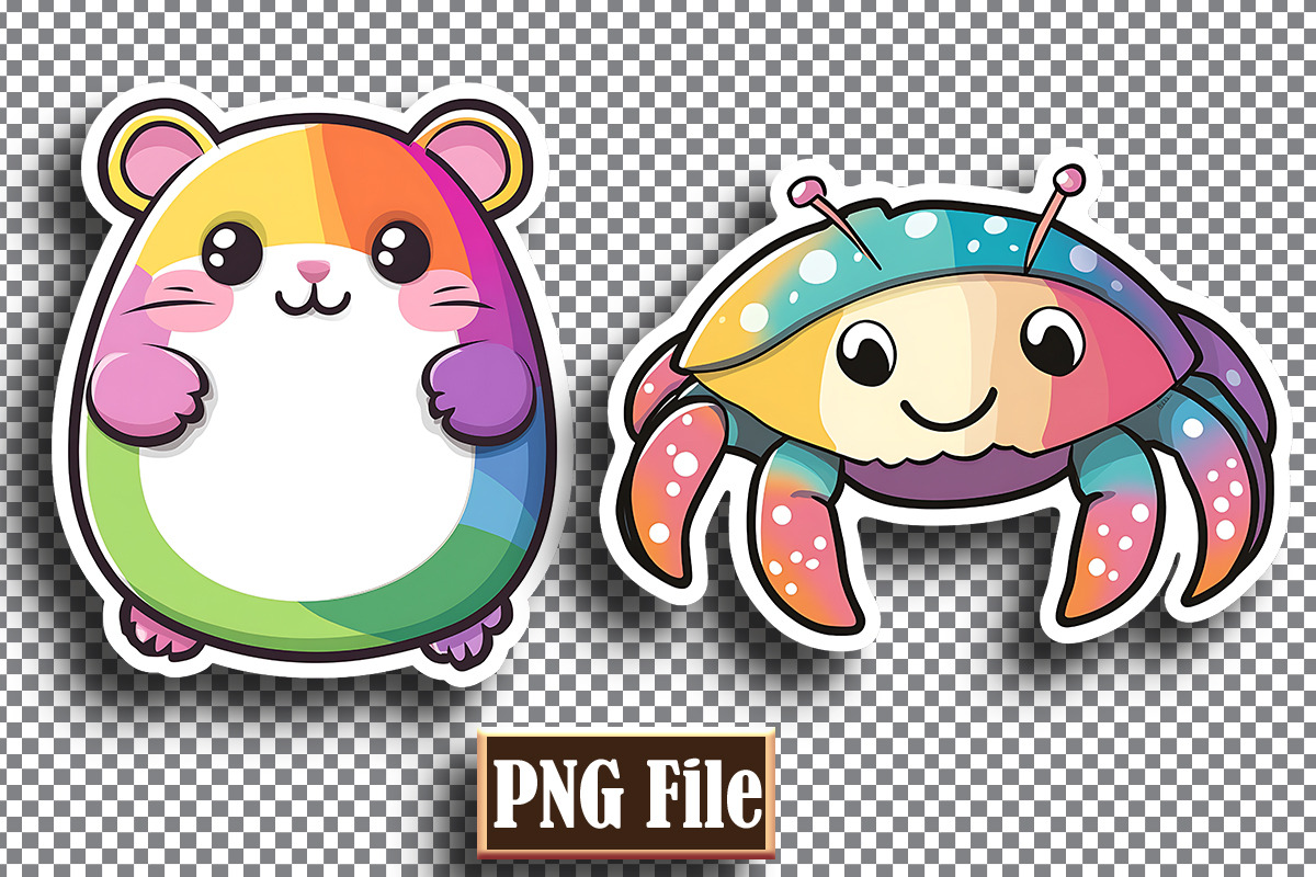 Cute Animal Stickers Bundle, an Animal Illustration by protabsorkar11 (Photo 6 of 8)