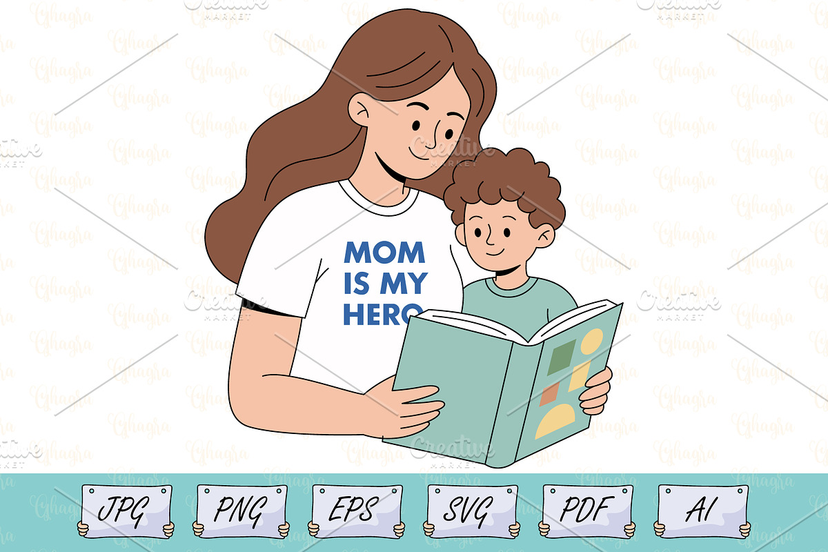 Mom Is My Hero Mother's Day T-Shirt, a Person Illustration by Ghagra (Photo 1 of 7)
