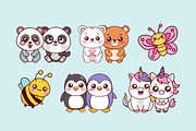 Kawaii Animals Cute Vector Set, a Templates & Theme by studiogstock (Thumbnail 4 of 4)