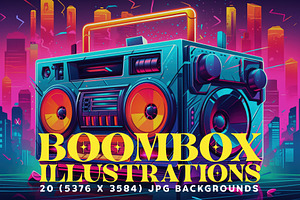 20 Colorful Boombox Illustrations