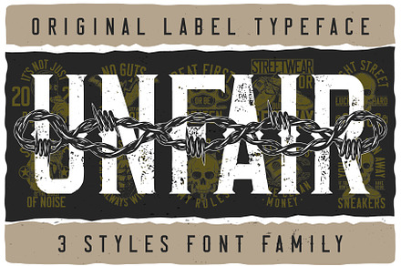 Unfair Font Family, a Font by Vozzy Vintage Fonts