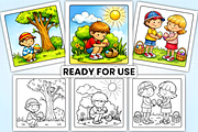 Happy Easter Moments Coloring Pages, a Seasonal Illustration by Ink Gallery (Thumbnail 2 of 4)
