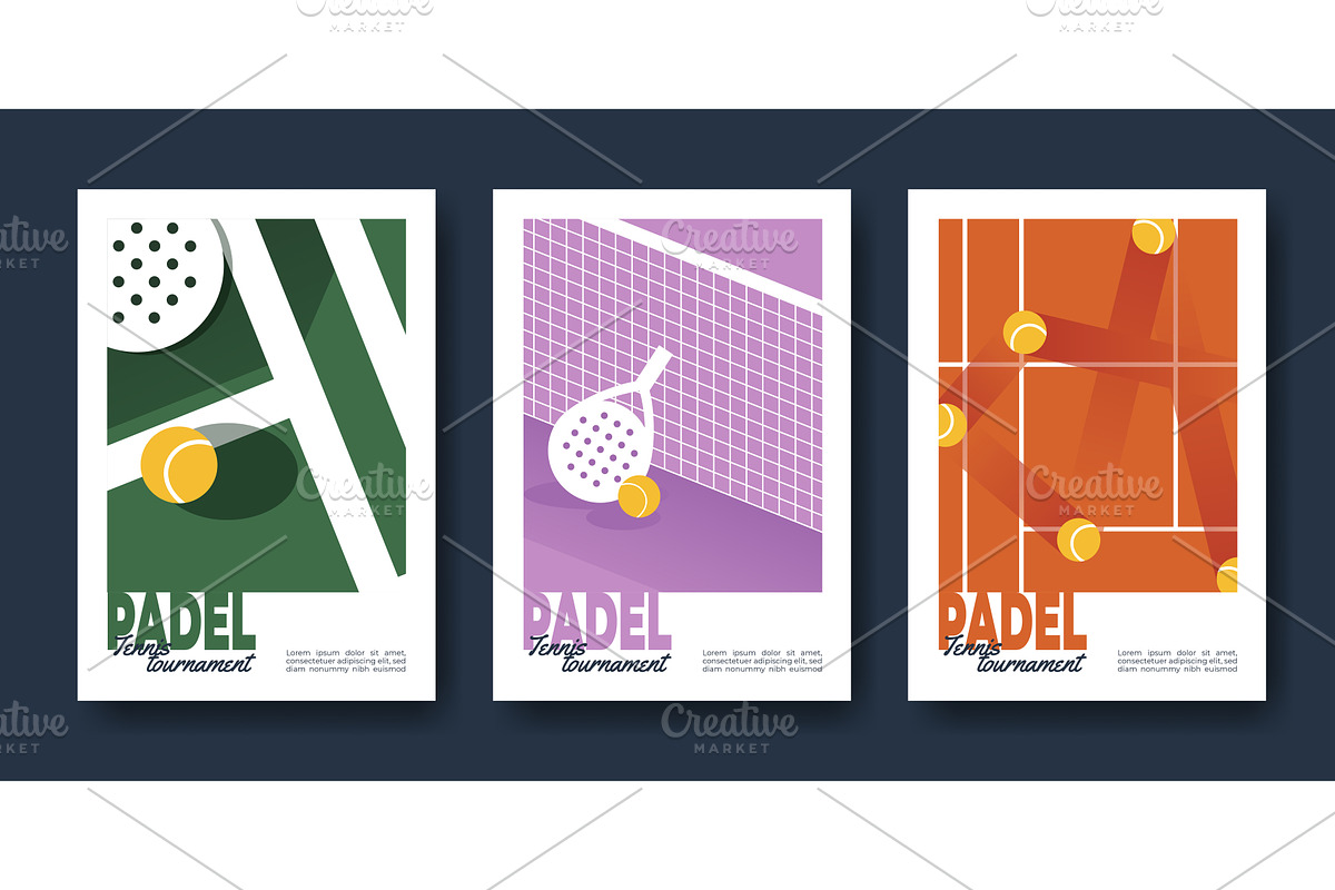 Padel tournament posters with court, an Illustration by art PVP - market