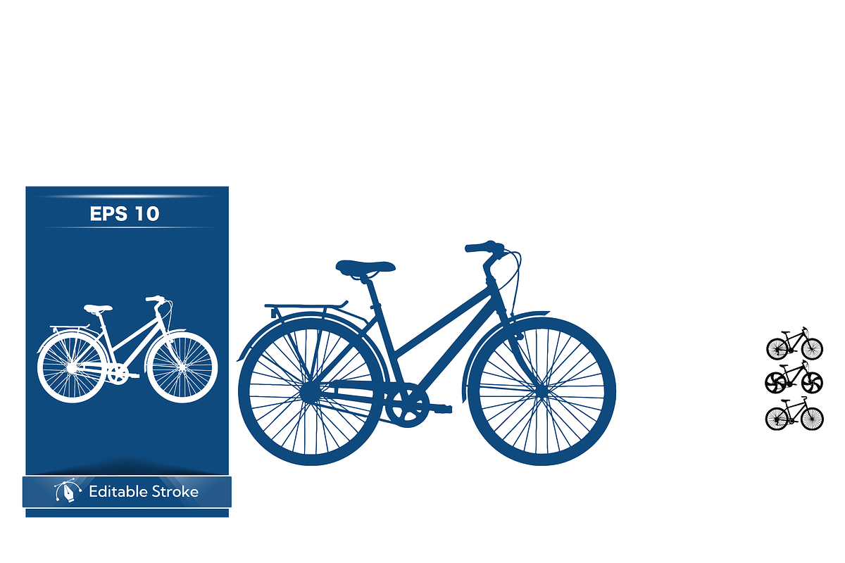 Stylish Bicycle Vector Set, a Transportation Illustration by CarWrap design (Photo 3 of 3)