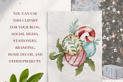 Christmas balls Clipart PNG Set, a Seasonal Illustration by Mespilia (Thumbnail 4 of 5)