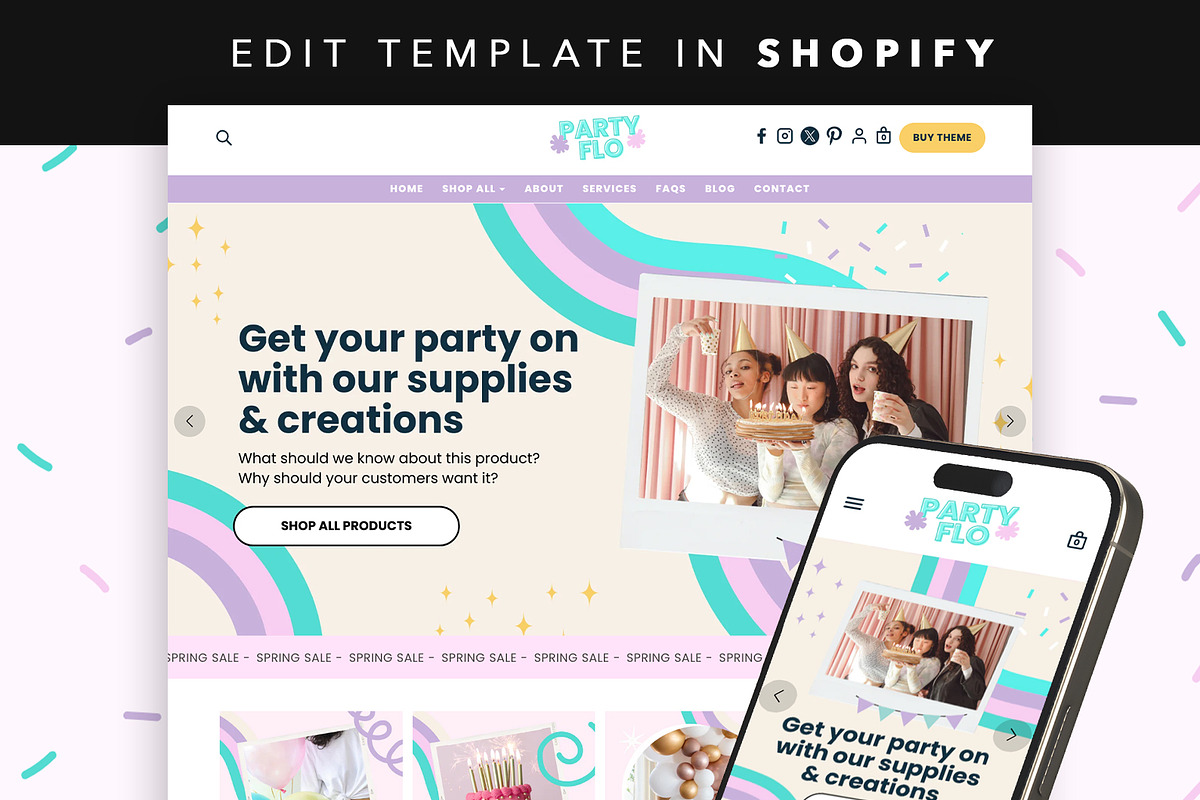Party and Decorations Shopify Theme, a Shopify Template by Template Twist Shop (Photo 1 of 8)