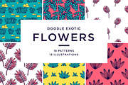 FLOWERS set, a Pattern Graphic by Tanya Akhmett (Thumbnail 1 of 5)