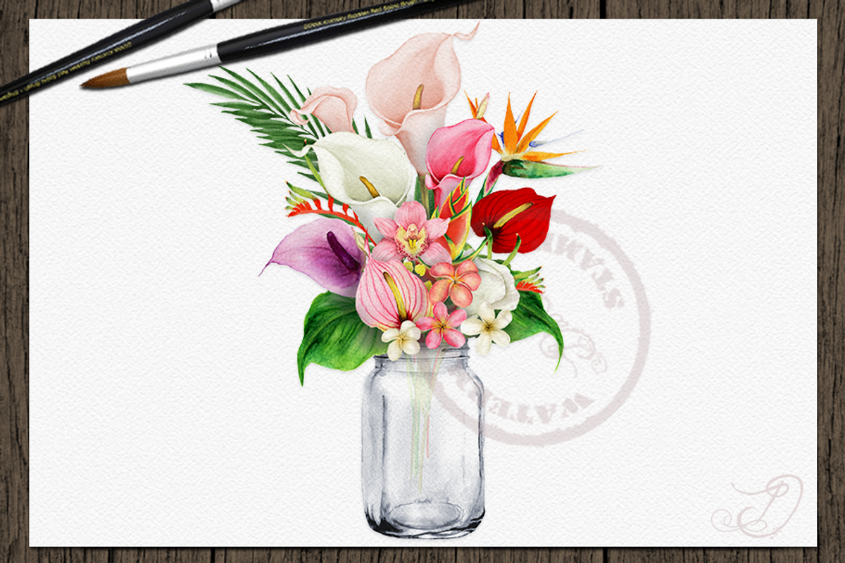 Tropical Big Pack Watercolor Clip, a Decorative Illustration by DioFlow (Photo 15 of 26)