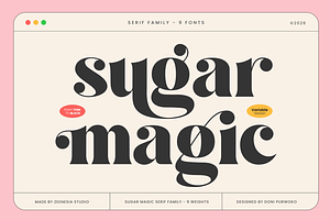 Sugar Magic Serif - 9 Font Family