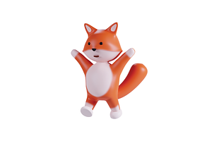 3D Pack Cute Animal Fox Illustration