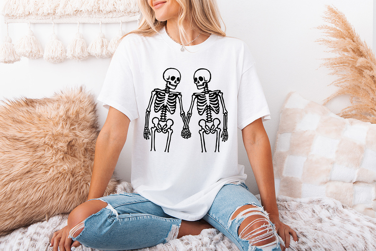 Skeleton Couple Holding Hands PNG, an Illustration by SharpMarketplace (Photo 3 of 9)