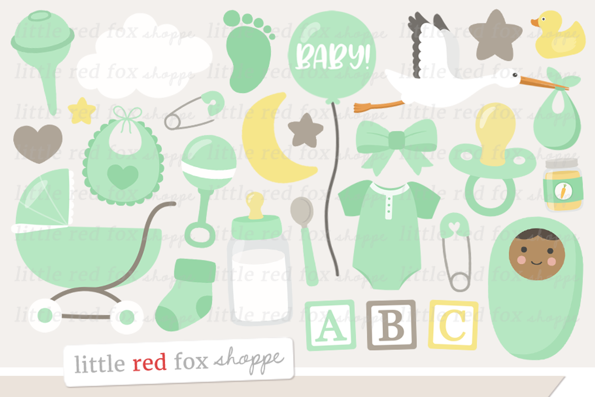 New Baby Clipart, a Food Illustration by Little Red Fox Shoppe