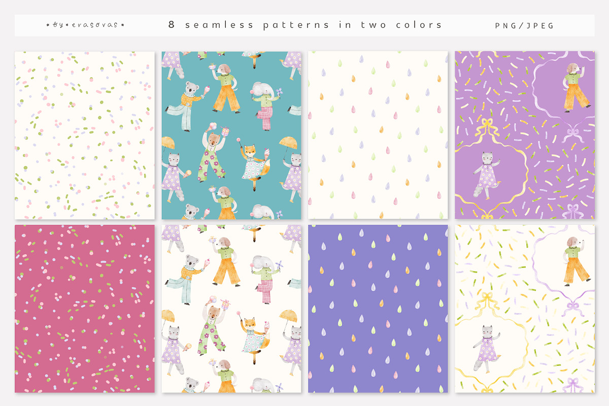 FLOWER DANCE illustrations&patterns, an Animal Illustration by erasovas (Photo 8 of 11)