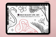 Tropical Flamingo Procreate Stamps, a Shape Add-On by MadliArt (Thumbnail 3 of 5)
