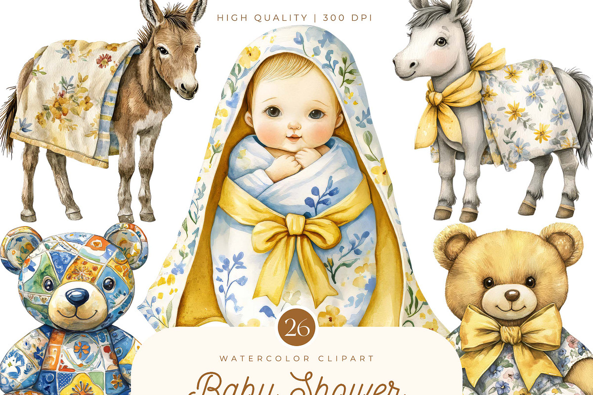 Talavera Baby Shower Clip Art, a Decorative Illustration by SparkyDesignsUS (Photo 1 of 9)