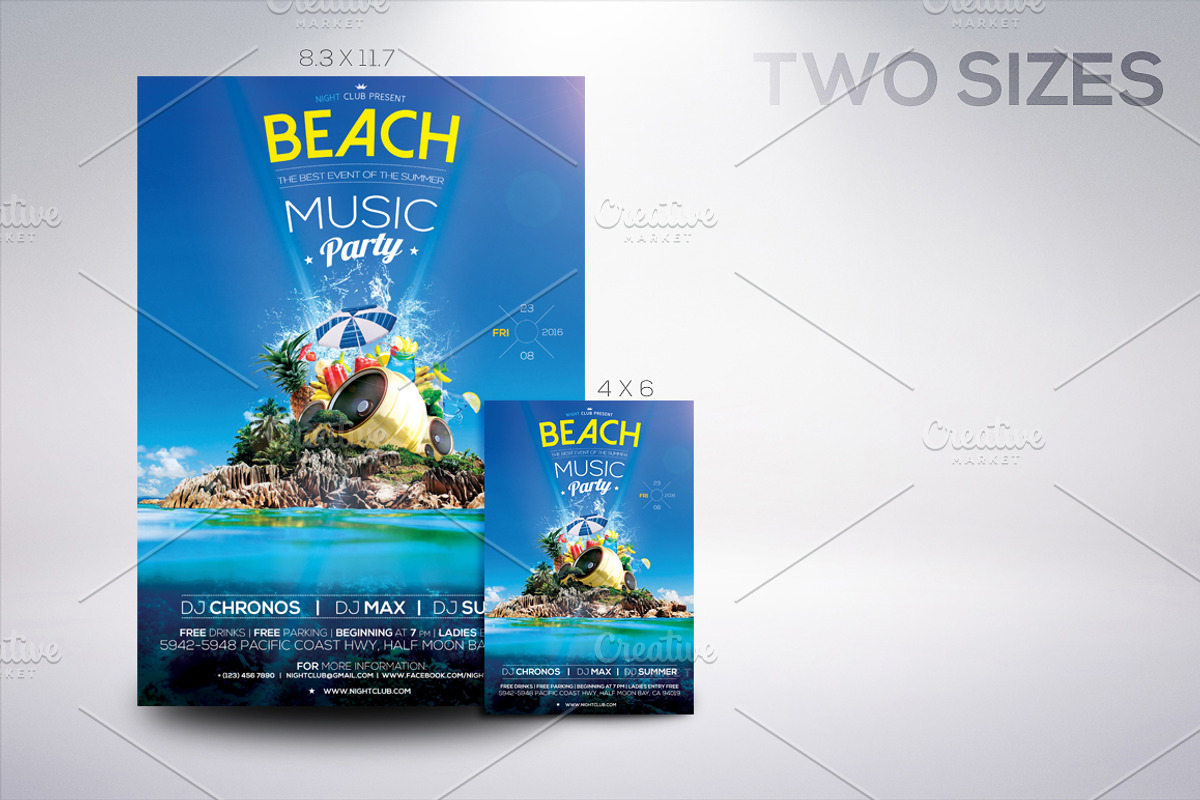 Summer Party Flyers Bundle, a Flyer Template by CREATIVE DUDE (Photo 3 of 18)
