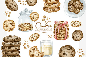 Watercolor cookies clipart