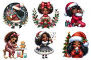 Black Girl Christmas Eve Clipart, an Illustration by Designking (Thumbnail 3 of 5)
