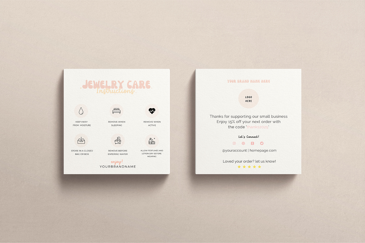 Jewelry Care Card Canva Template, a Flyer Template by Hellohastore (Photo 7 of 9)