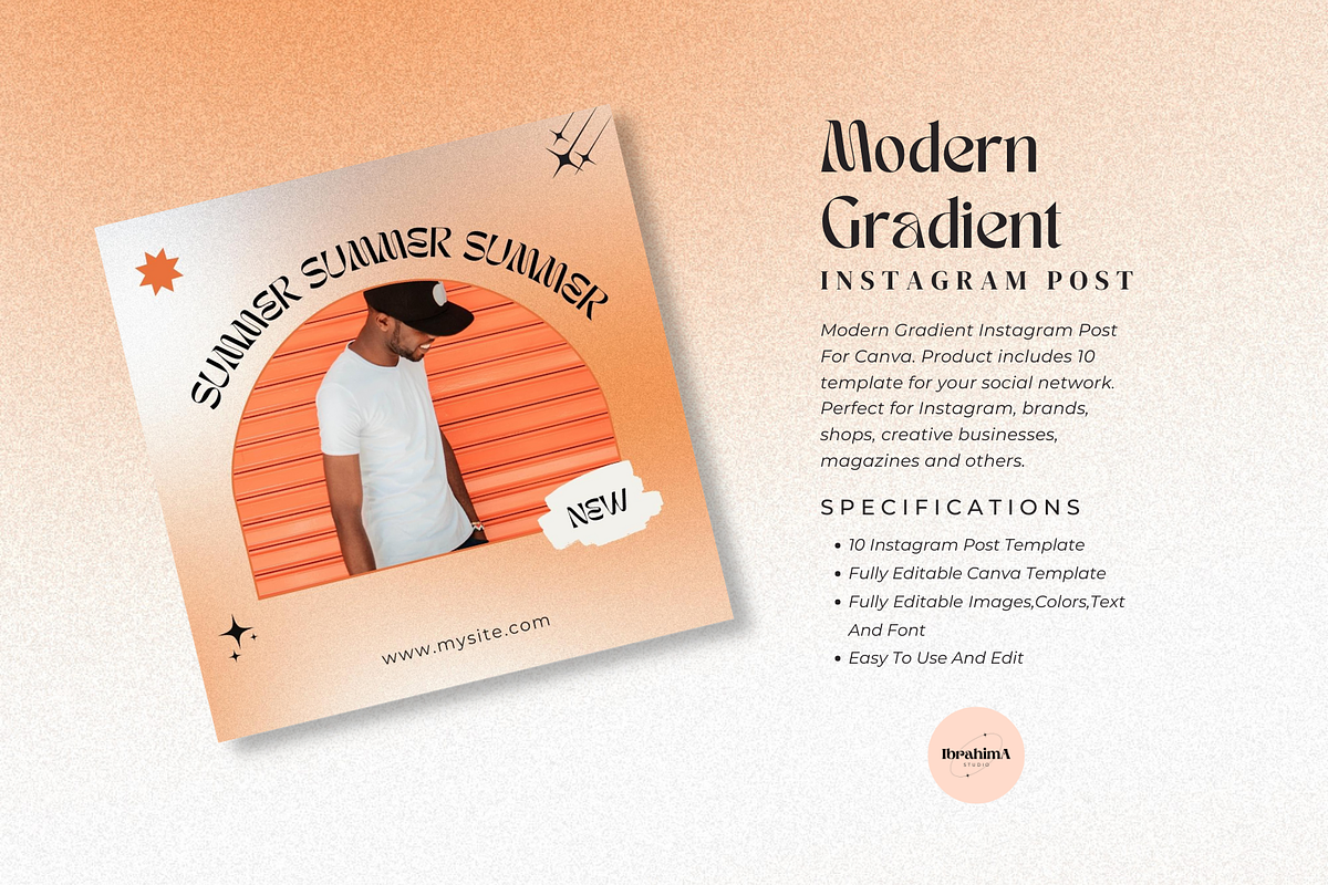 Modern Gradient - Instagram Canva, a Social Media Template by Ibrahima ...