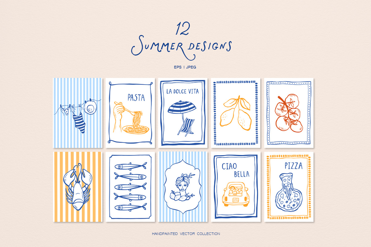 Mediterranean Summer Whimsical Set, an Object Illustration by ViktoriyaD (Photo 14 of 16)