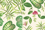 Watercolor Tropical Plants Patterns, a Pattern Graphic by MaGo (Thumbnail 2 of 3)