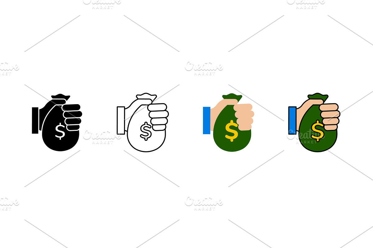 Various styles of a hand holding a, an Object Illustration by skripnikbb