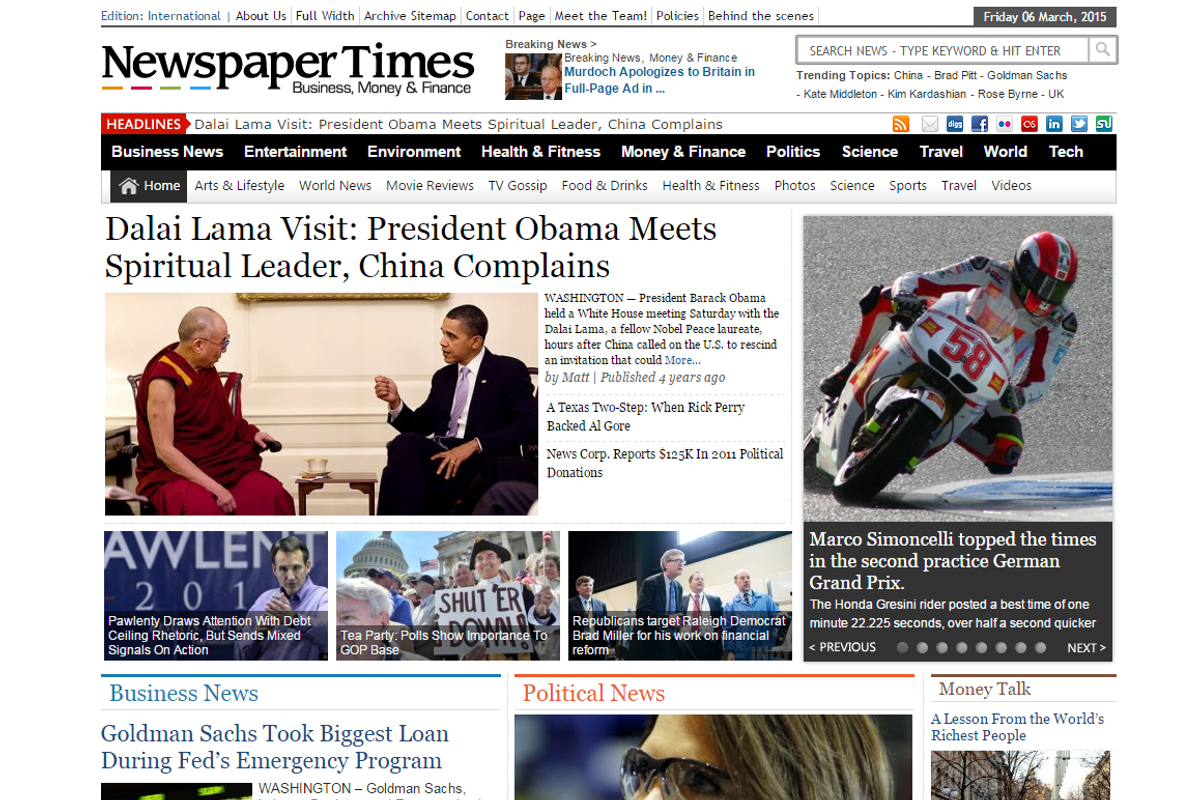 NewspaperTimes News Magazine Theme, a WordPress Template by Magazine3