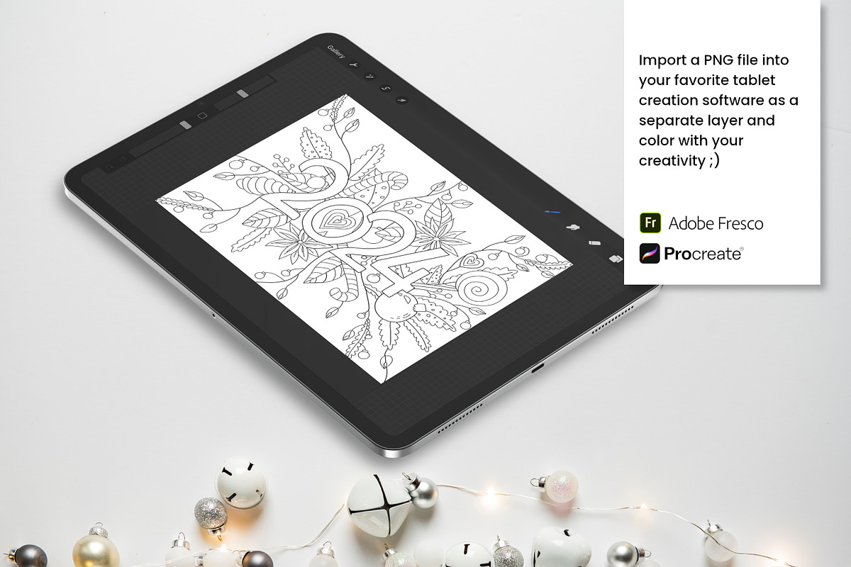 New Year 2024 - Coloring book, a Decorative Illustration by ChristinaDesigns (Photo 3 of 6)