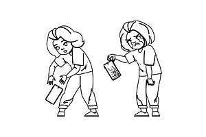 protection kid girl broken phone, a Person Illustration by pikepicture