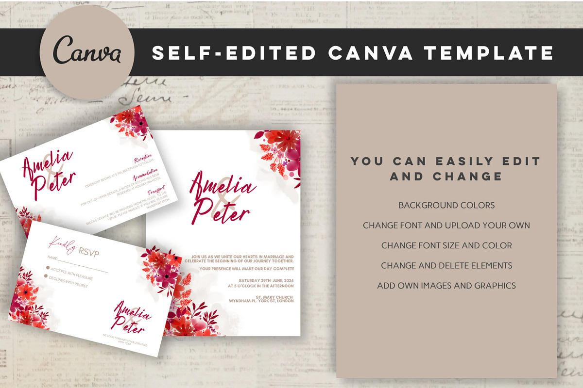 Modern Wedding Invitation, an Invitation Template by Design House (Photo 4 of 8)
