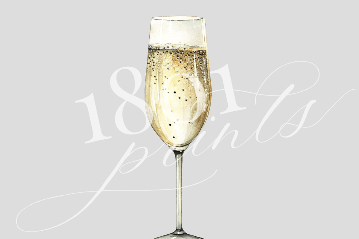 Champagne Watercolor Illustration, an Illustration by 1801Prints (Photo 3 of 4)