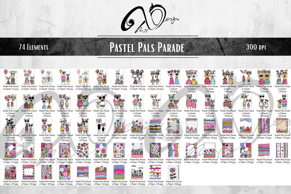 Pastel Pals Parade, an Animal Illustration by NiiiNArt (Photo 6 of 6)